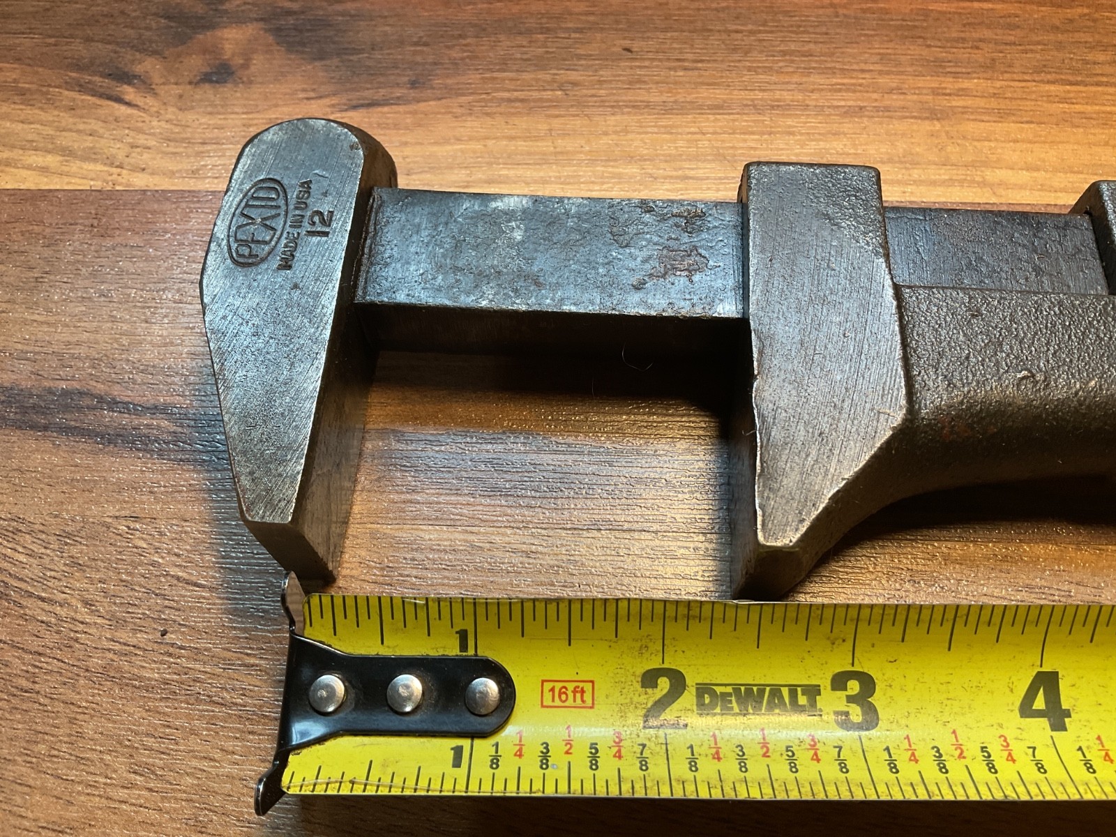 VINTAGE PEXTO U.S.A. 12″ ALL STEEL MONKEY WRENCH w/DECORATIVE GRIP