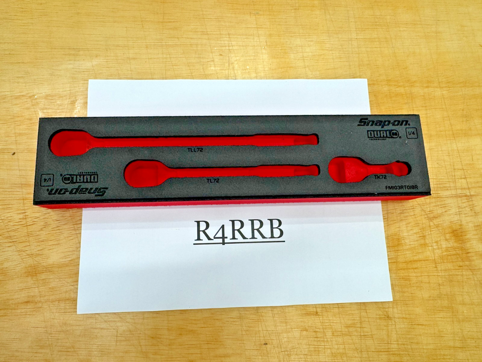 Snap-on Tools RED FOAM ORGANIZER for 3pc 1/4″ Drive Ratchet Set FM103RT01BR