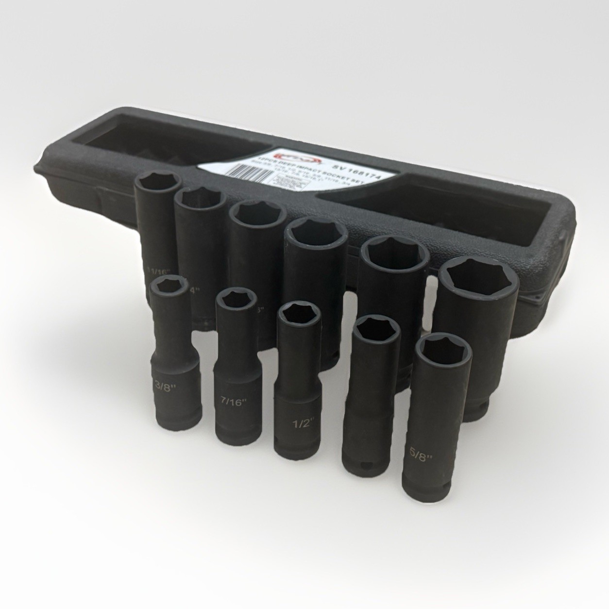 24pcs SAE & MM (Metric) 1/2″ Drive 6pt. Air Deep Impact Sockets Set