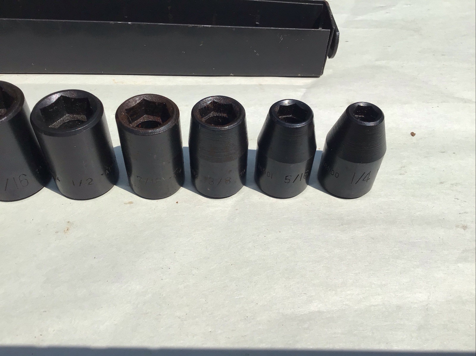 Craftsman 3/8” Drive 8 Pc 6pt Impact Socket Set 1/4”-11/16” With Carrier