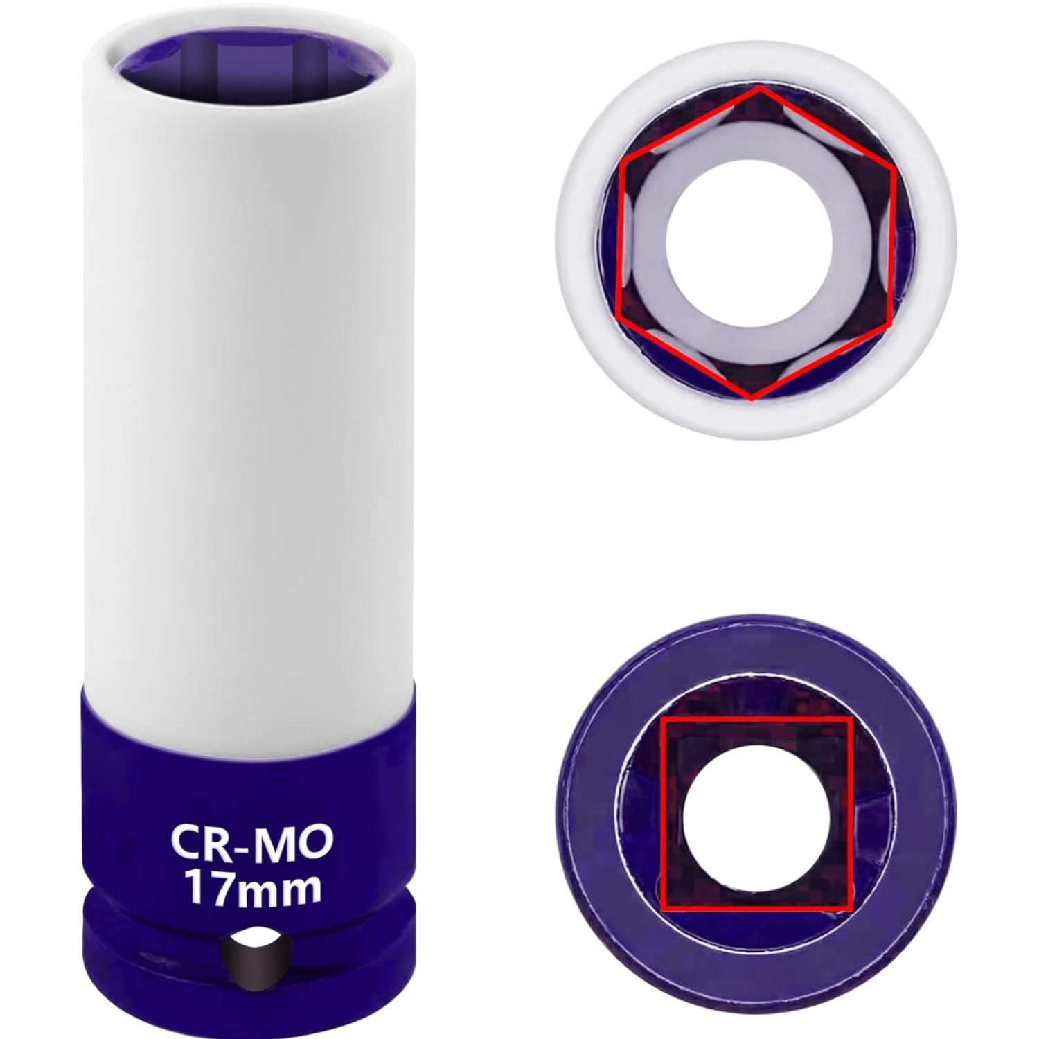 17mm Impact Socket, 1/2″ Drive Wheel Protector, Thin Wall Deep Socket