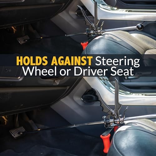 Steering Wheel Holder & Brake Pedal Depressor Set – Car Alignment Tool Kit, Solo