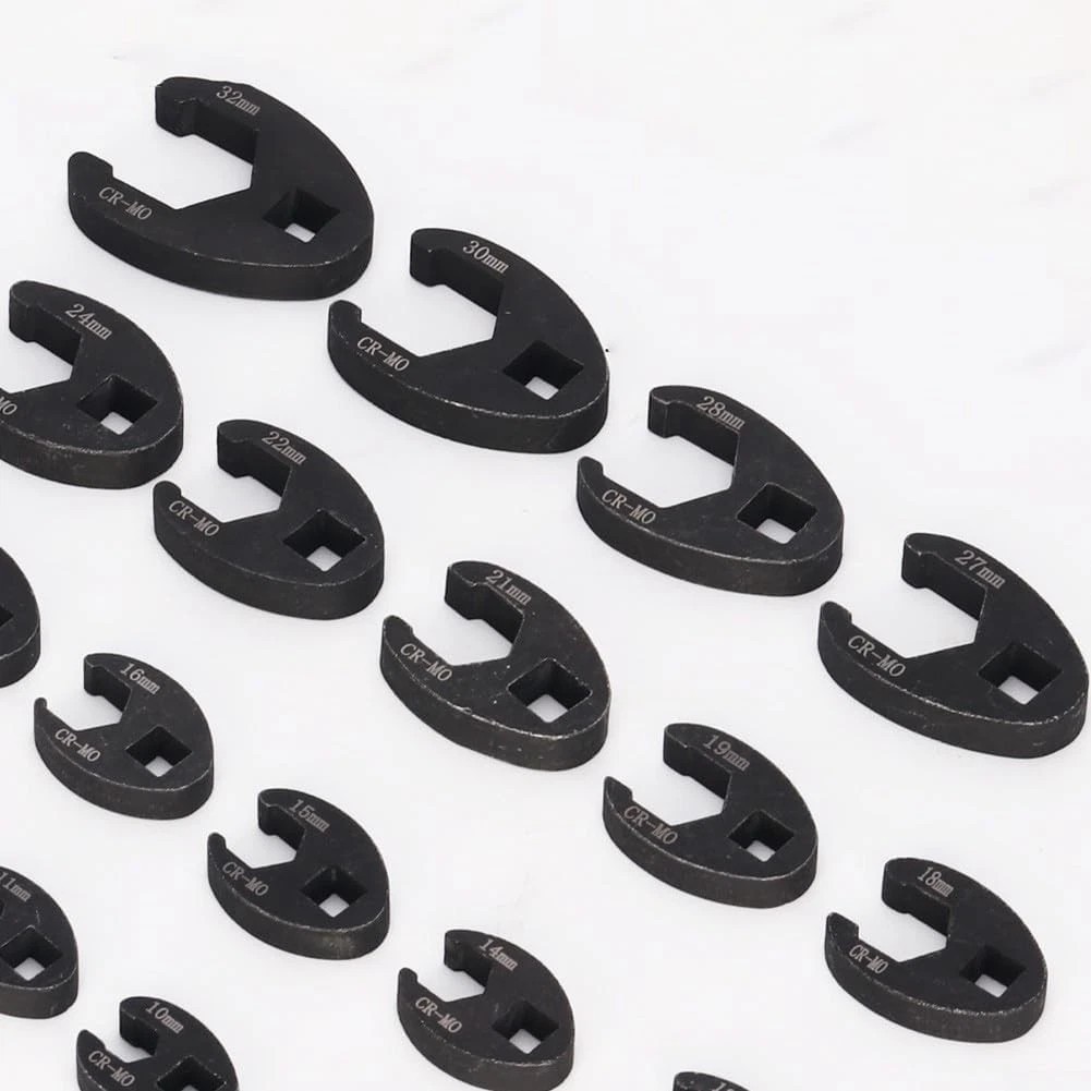 19PCS Crows foot Wrench Set 1/2″ and 3/8” Drive Flare Nut Crowfoot Wrench Set