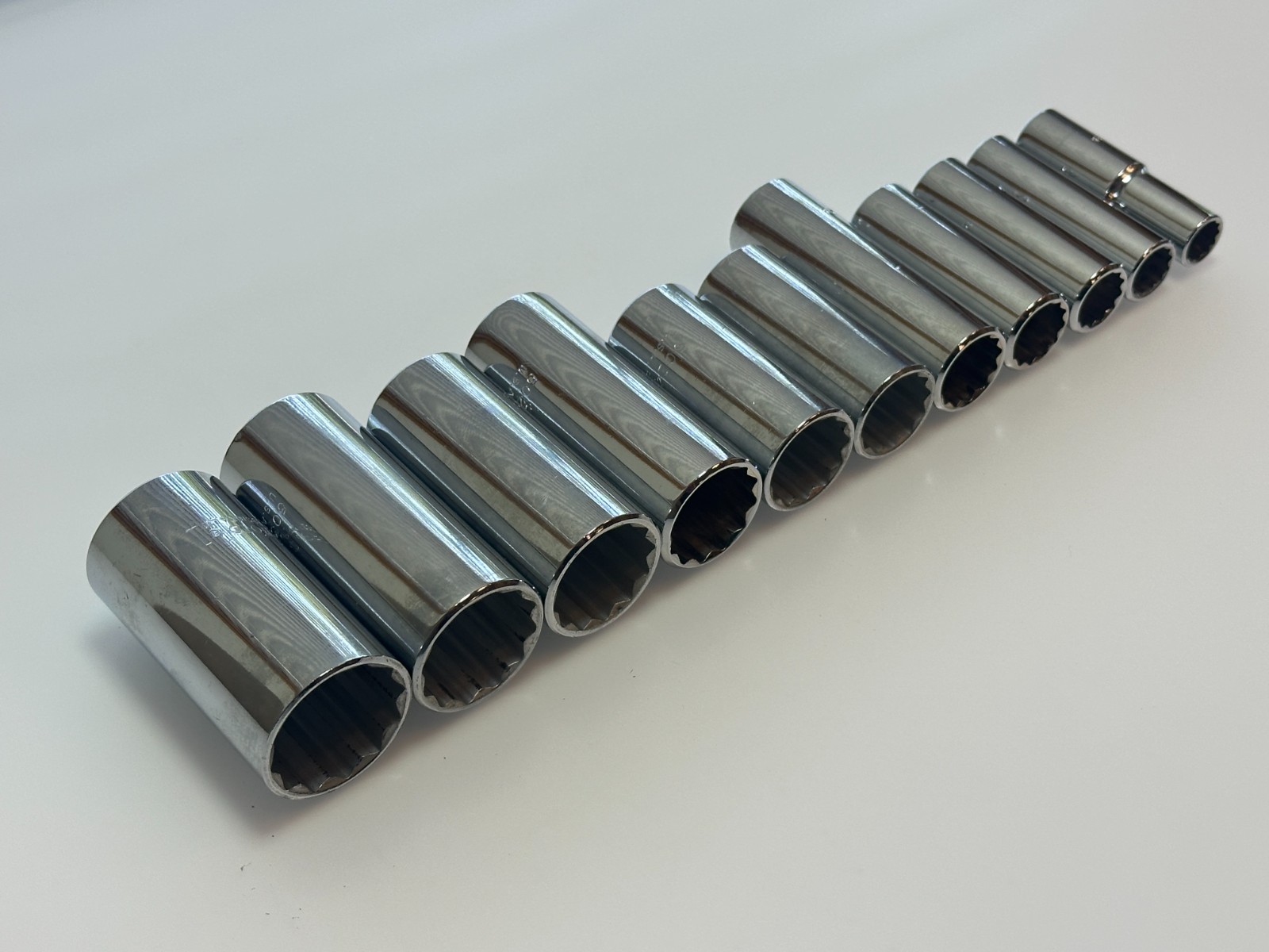 🇺🇸 PROTO Tools USA 11pc SAE 3/8-1″ Deep Socket Set, 3/8” Drive, 12 Point (NOS)