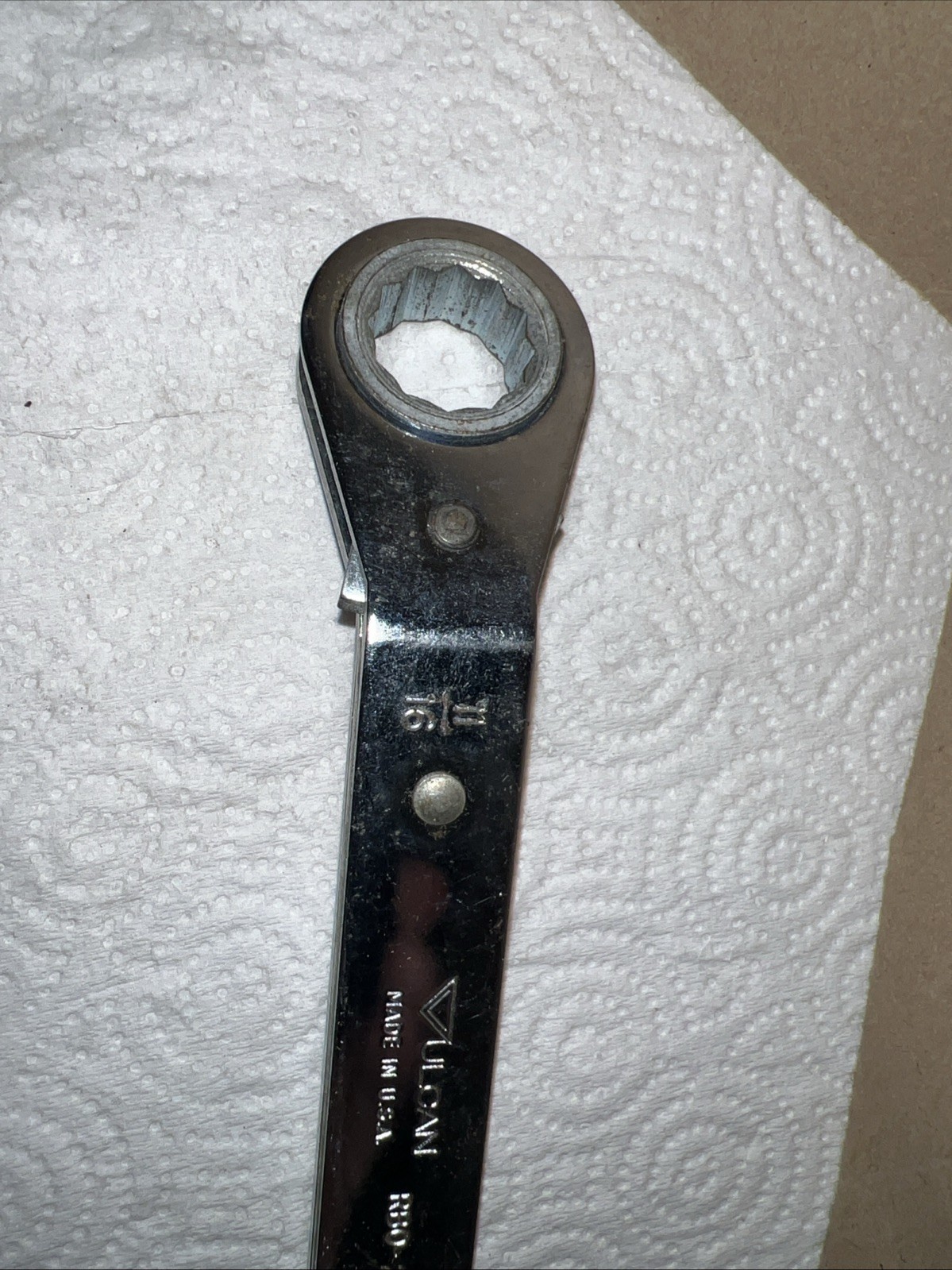 NOS Vintage Vulcan RBO-2226DH 12 Point Ratcheting Wrench 11/16-13/16 Made in USA
