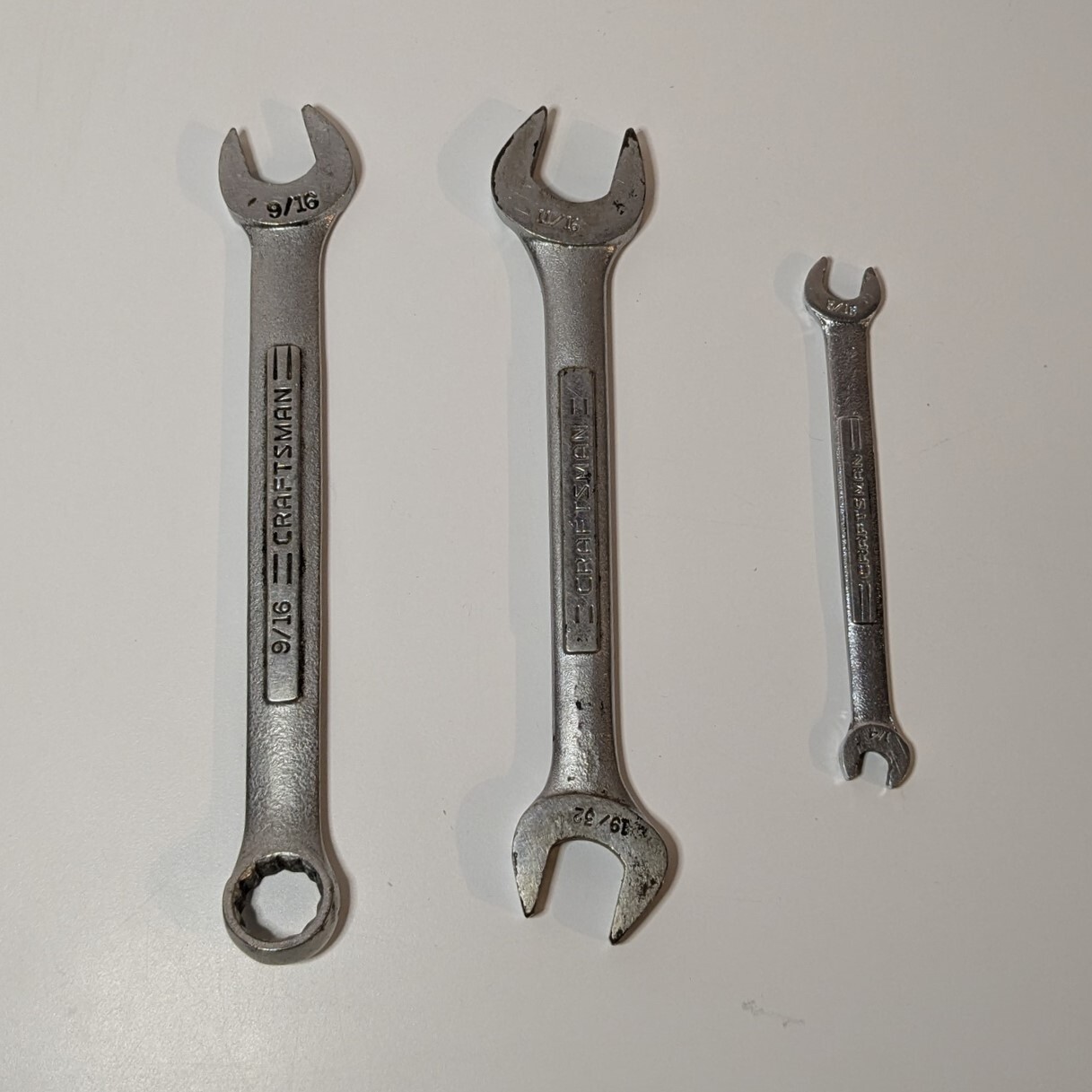 Lot of 7 Vintage Craftsman U.S.A. Wrenches, Various Size Hand Tools, Forged