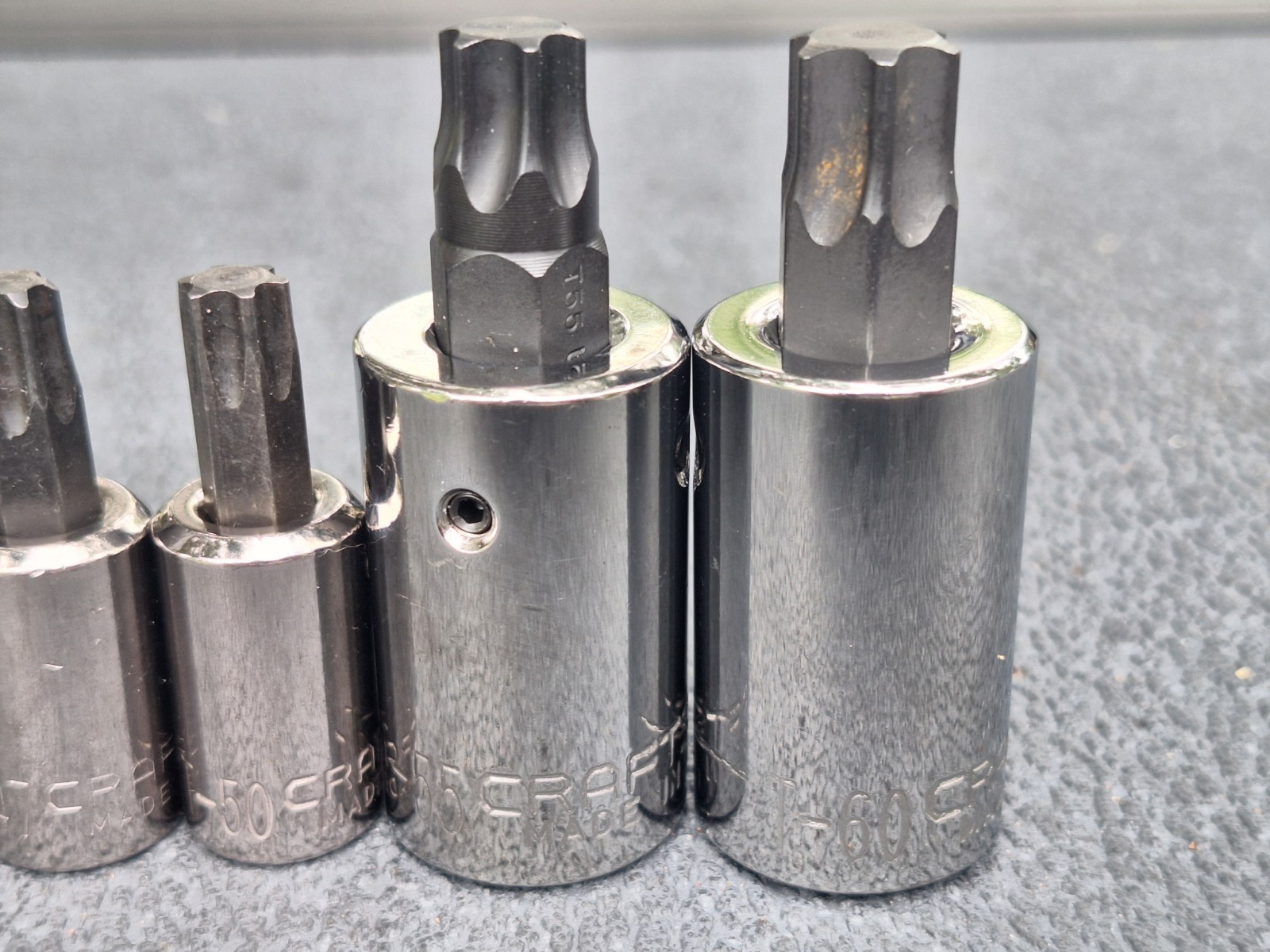 NOS Craftsman GK USA 11-pc 1/4 3/8 1/2 TORX Bit Socket Set w/RARE T-27 & T-47