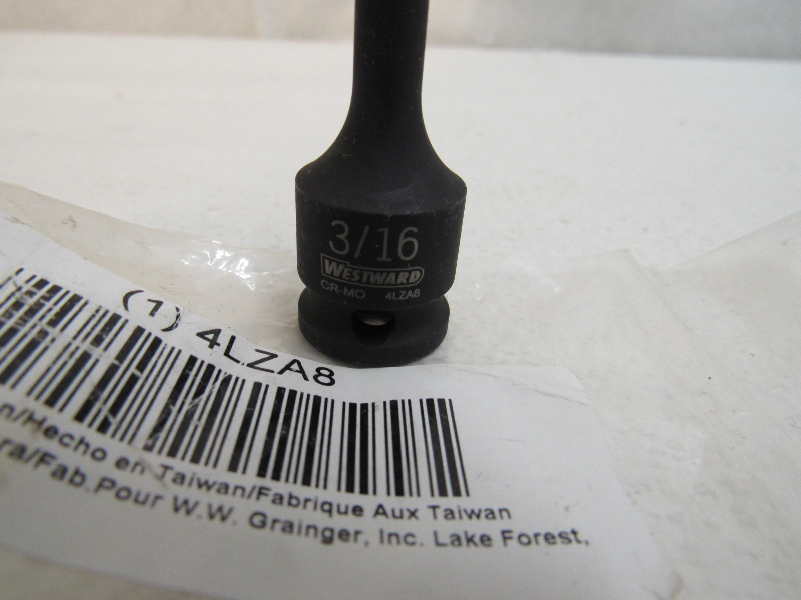 Westward 3/8″ Drive Impact Socket Bit 3/16″ Hex 4LZA8