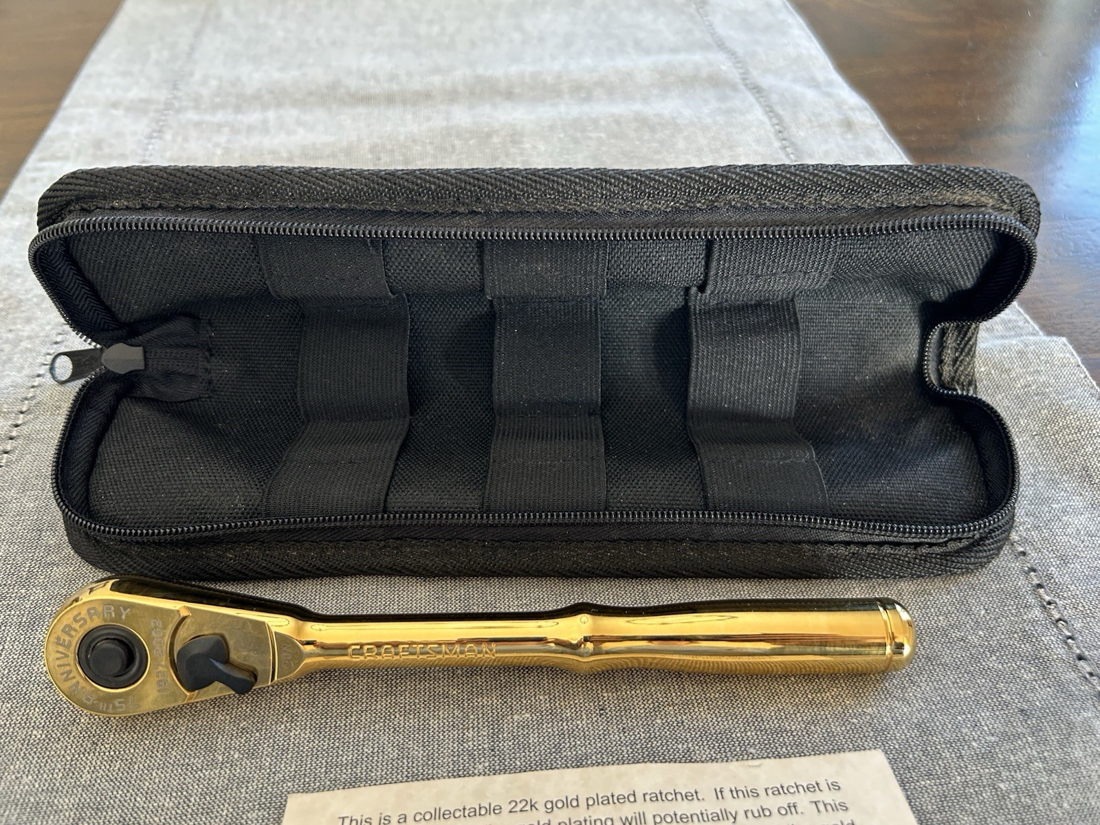 NOS 🔥 Sears Craftsman USA 75th Anniversary 22k Gold VR 44813 Ratchet/Pouch LC26