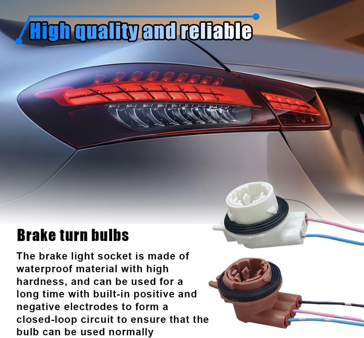 4PCS 3156 3157 Pre-Wired Harness Pigtail Sockets, Car LED Bulb Light