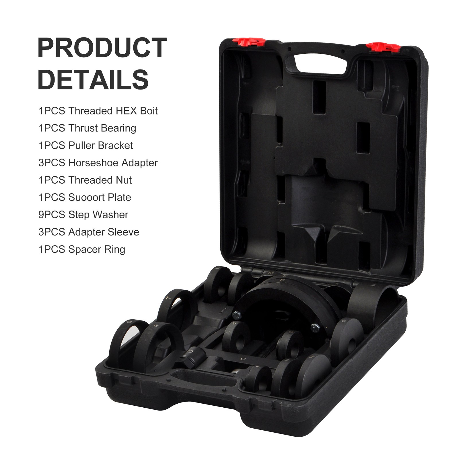 19pcs Master Wheel Hub & Bearing Removal / Installation Tool Kit, C to U Sizes