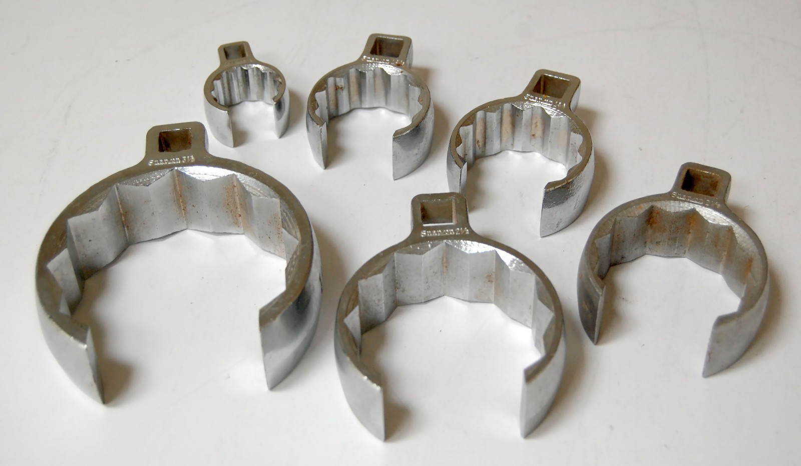 Six Assorted Snap-on Flare Nut Deep Crowfoot Wrenches 12 Point 1″ to 3-1/8″