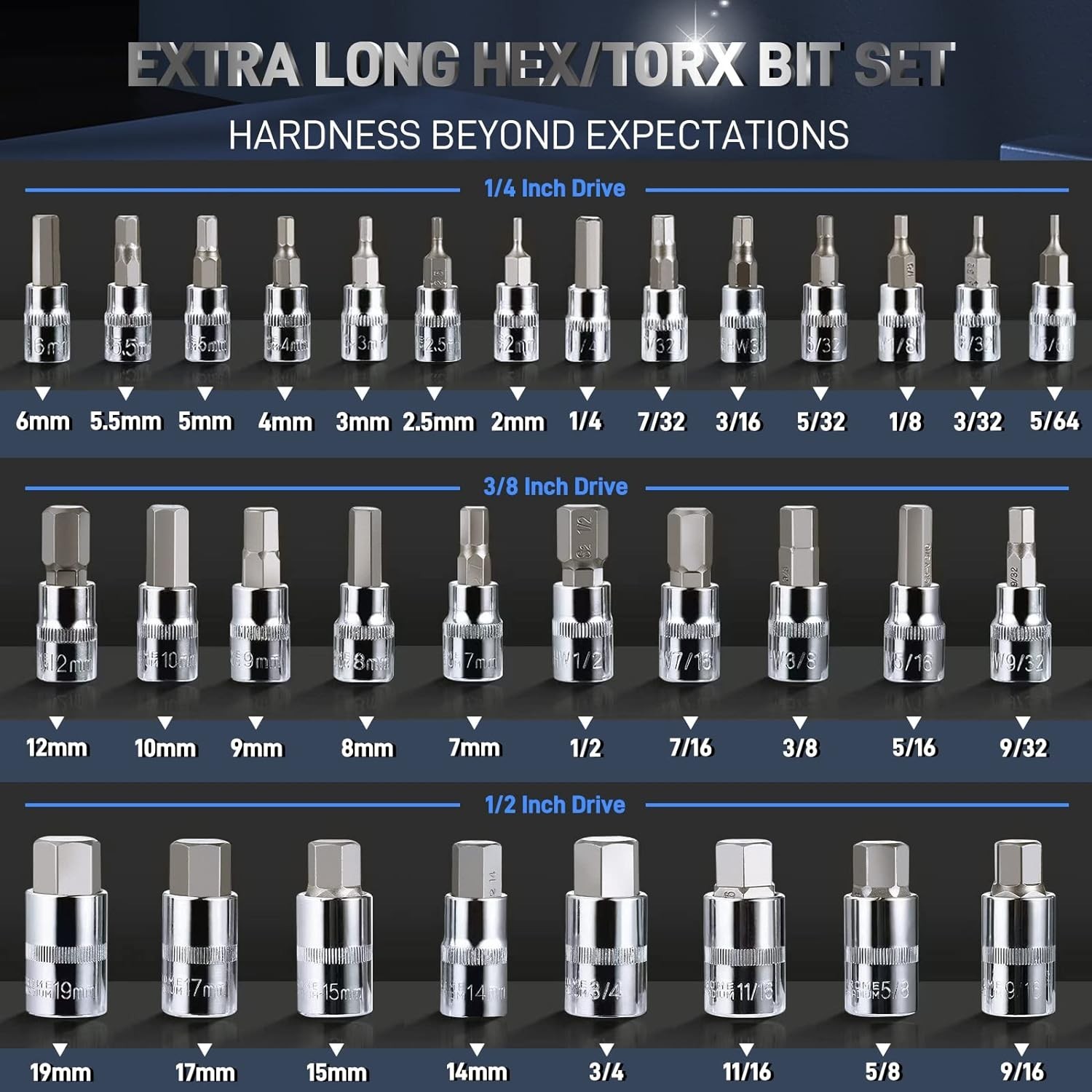 Quality Guarantee Hex Bit Socket Set with Storage Case