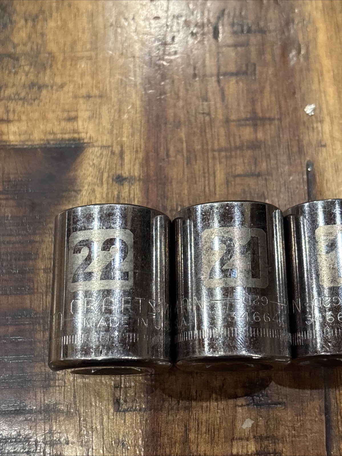Craftsman 1/2” Laser Shallow Socket Set 9mm – 22mm 1/2” Drive 12pt 11pc USA EUC