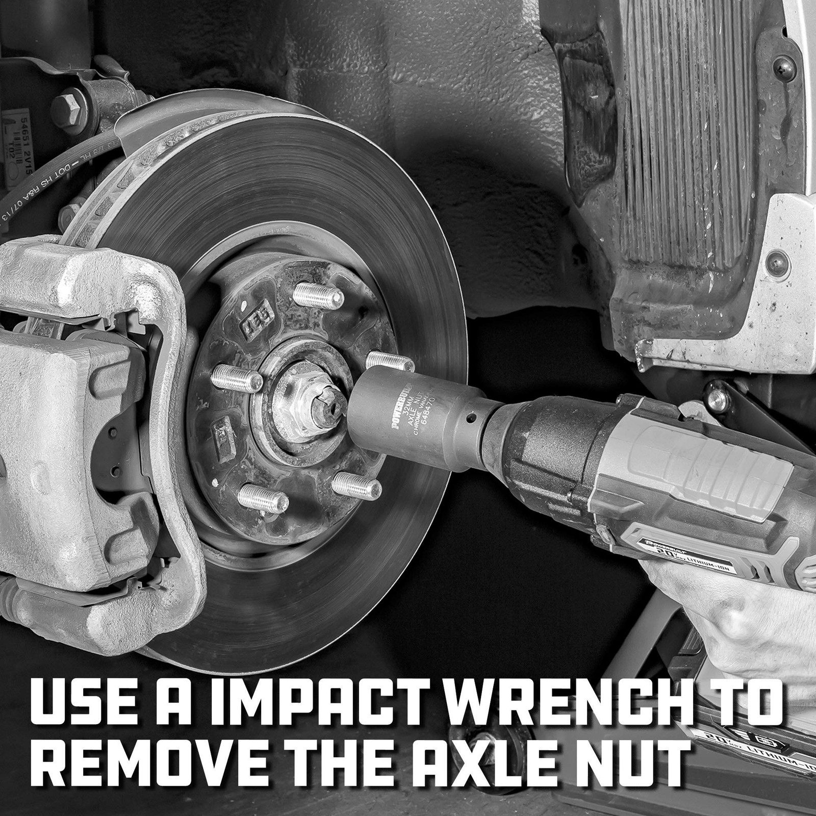 Powerbuilt 4 Piece Axle Nut Socket Set Kit 10 – 648635, Black