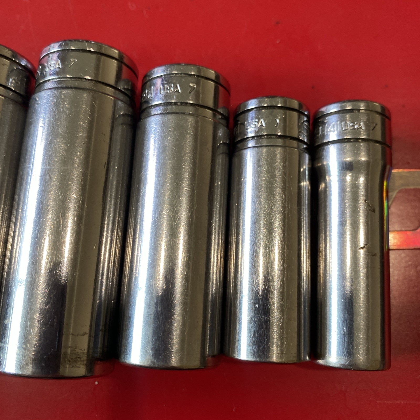 SNAP ON 7 SOCKETS 3/8″ DR SF141-SF281 Missing SF181 12 Point SAE Deep Socket Set