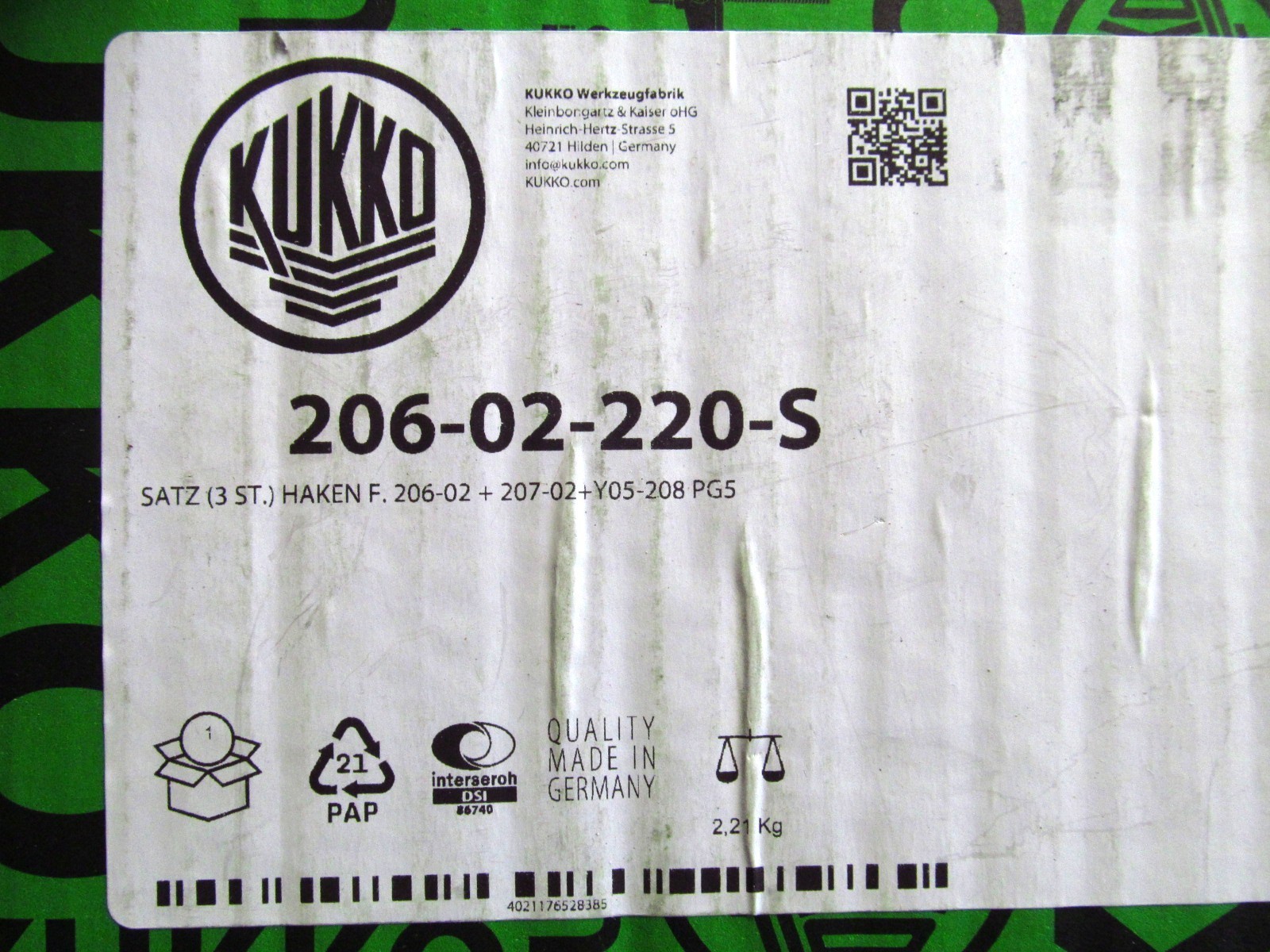 Kukko Set of 3 Puller Legs w/Connecting Bars & Bolts – For Kukko 3-Jaw Pullers