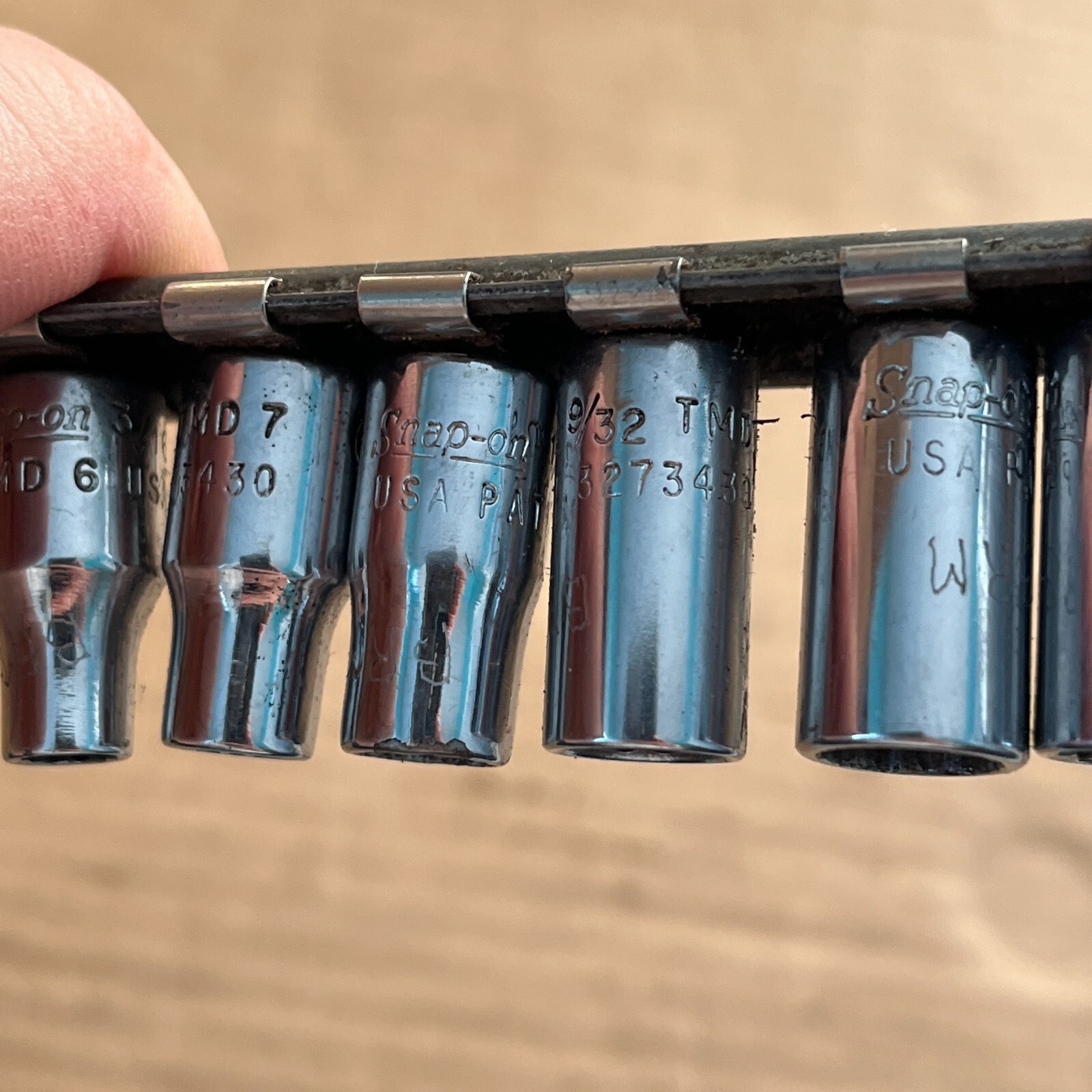 Snap On 1/4″ Drive SAE 6 Pt Socket Set 10 pc TMD6,7,8,9,10,11,12,14,16,18 9/16″