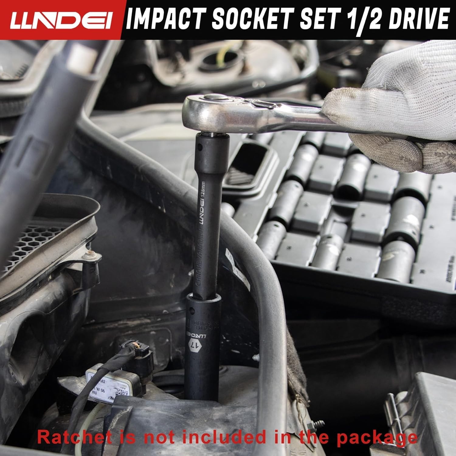 Versatile 1/2 Inch Deep Impact Socket Set, 37-Piece with 6-Point Design