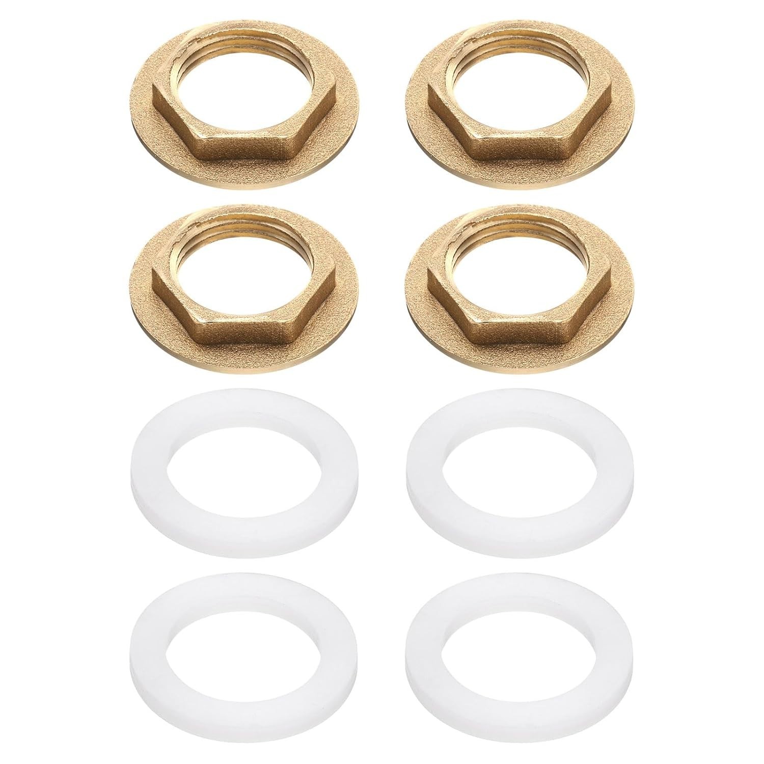 uxcell 4Pcs Brass Lock Nuts Pipe Fitting, G1/2″-14 Female Hex G1/2″-14, Gold