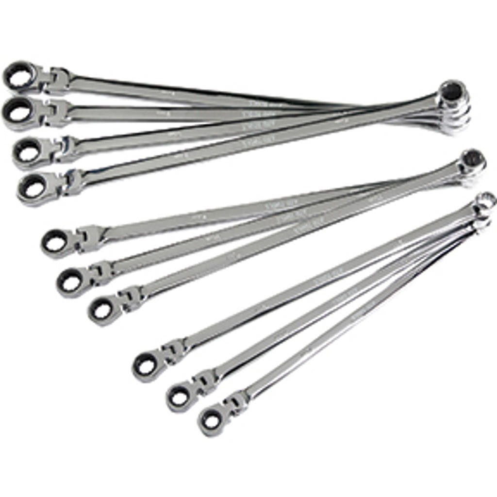 10pc Metric XL Flex Head Spline Ratcheting Box End Wrench Set ATD-6510 New!