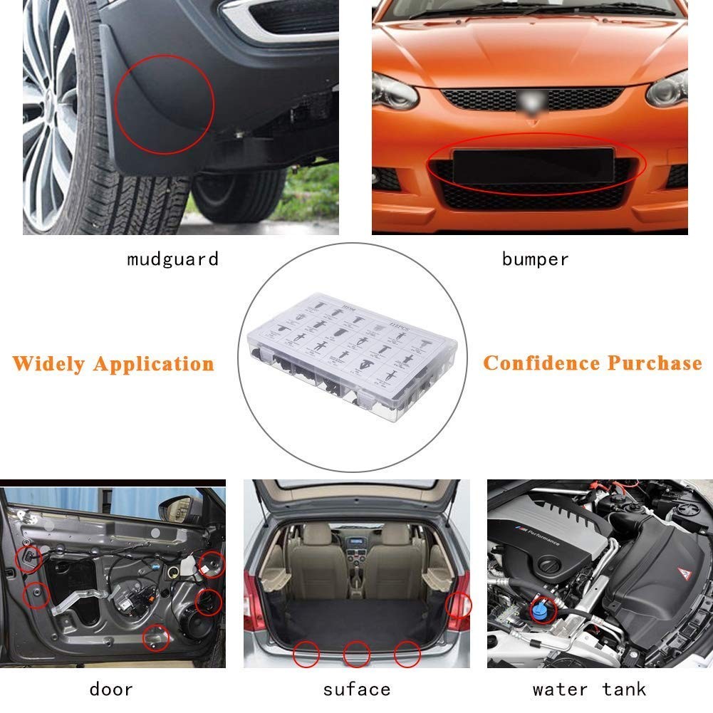 DaskFire Car Retainer Kit 450pcs Plastic Trim Clips Nylon M, Body