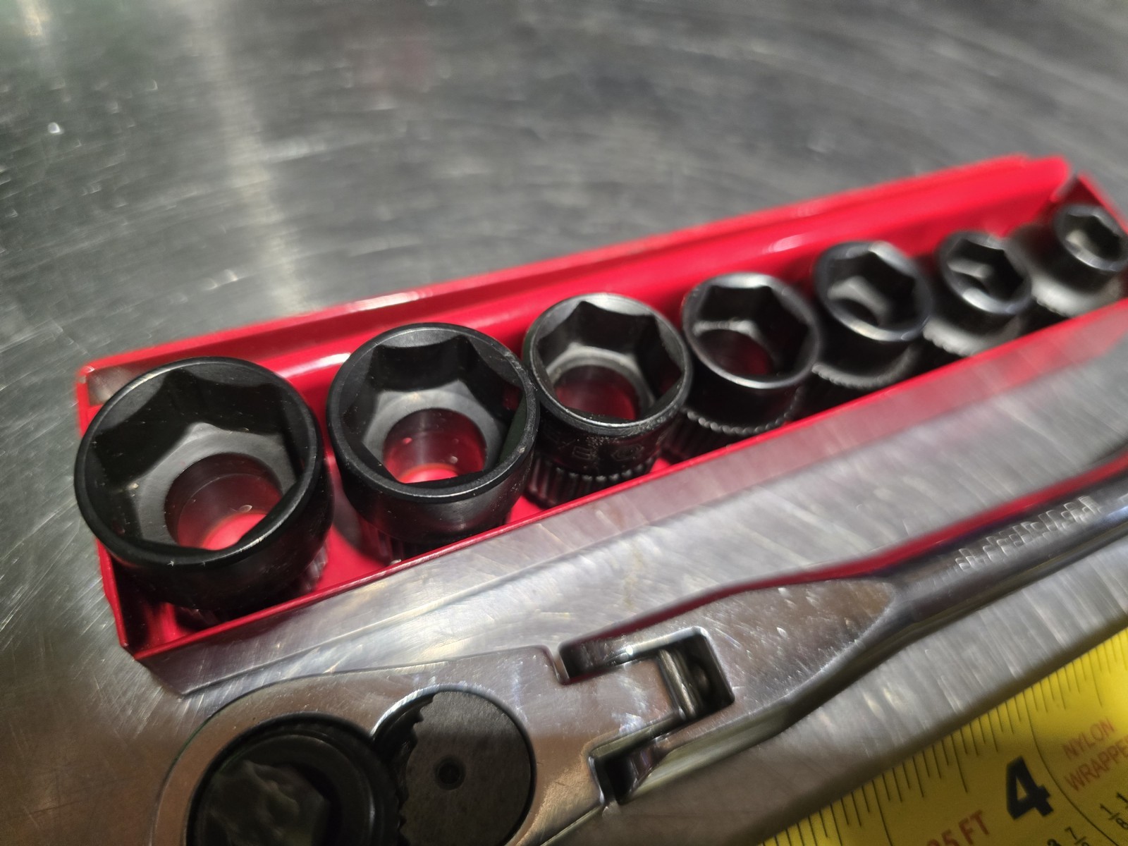 MATCO TOOLS MILTARY PASSTHTOUGH RATCHET AND SOCKET SET SAE. BIT DRIVER INCLUDED