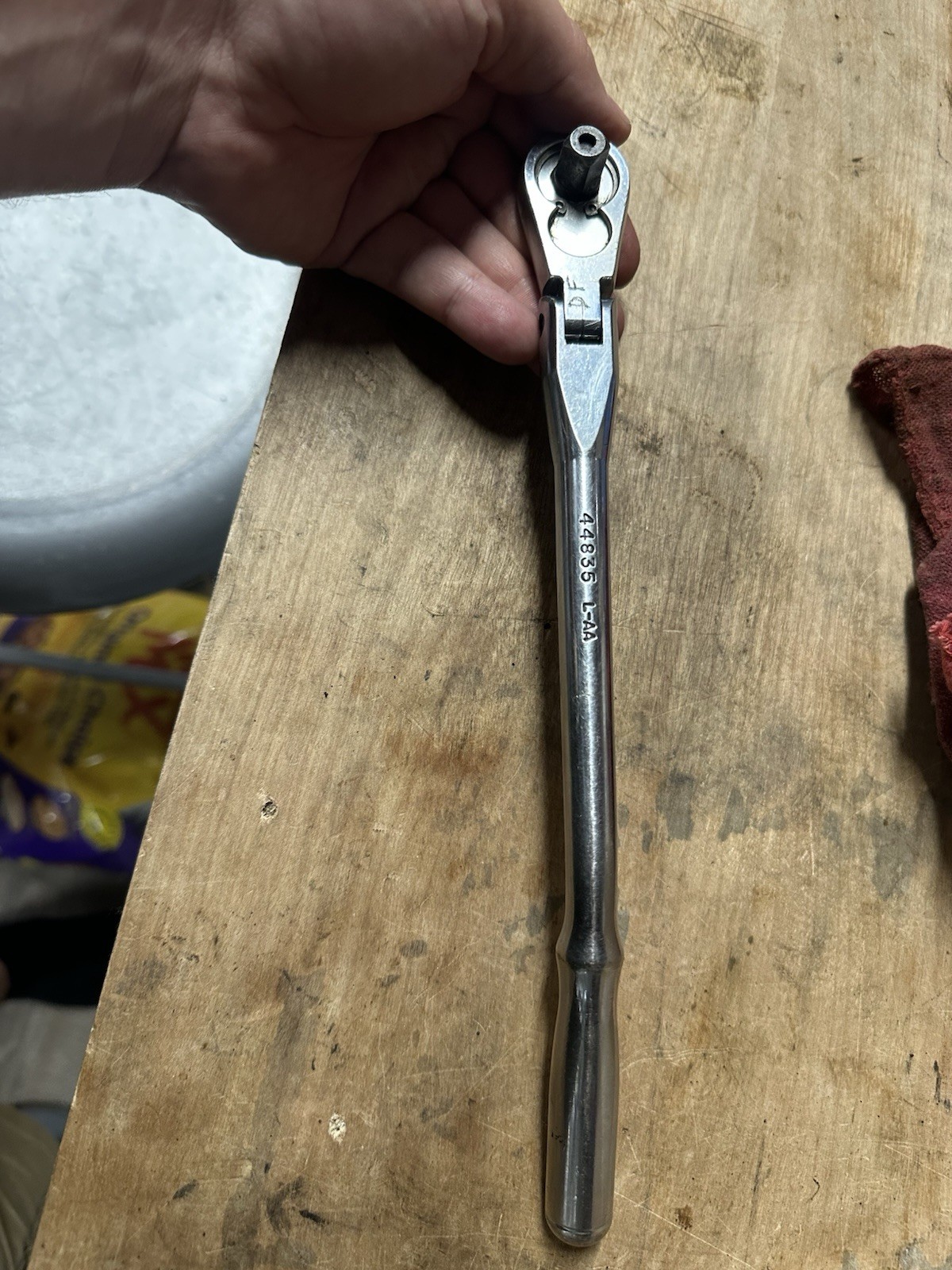 Craftsman Bent Handle Flex Head Ratchet No 44835 L-AA Works Cleaned Tested