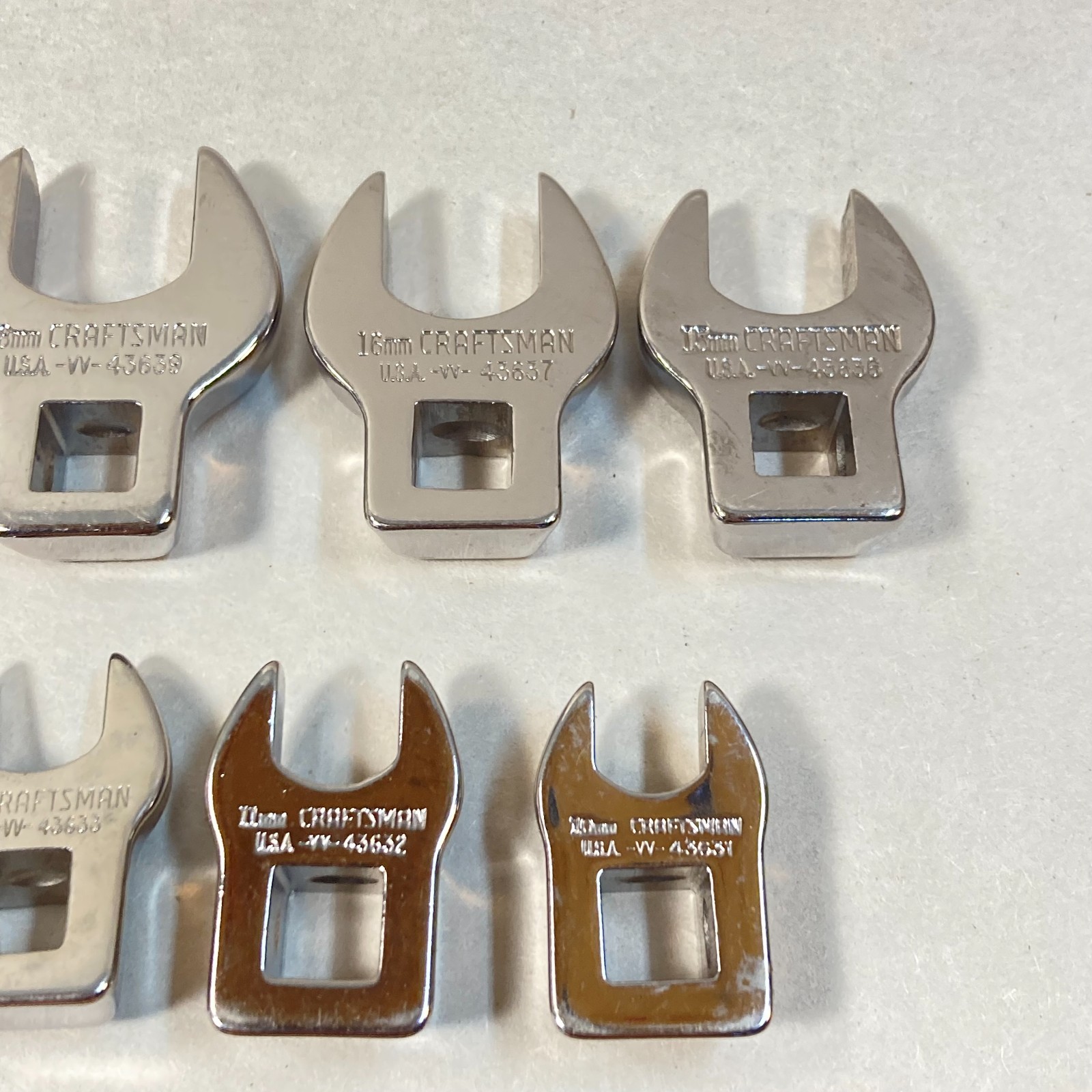 Craftsman Crowfoot Socket Set 8 Pc 3/8″ Drive Metric 10mm-19mm -VV- USA