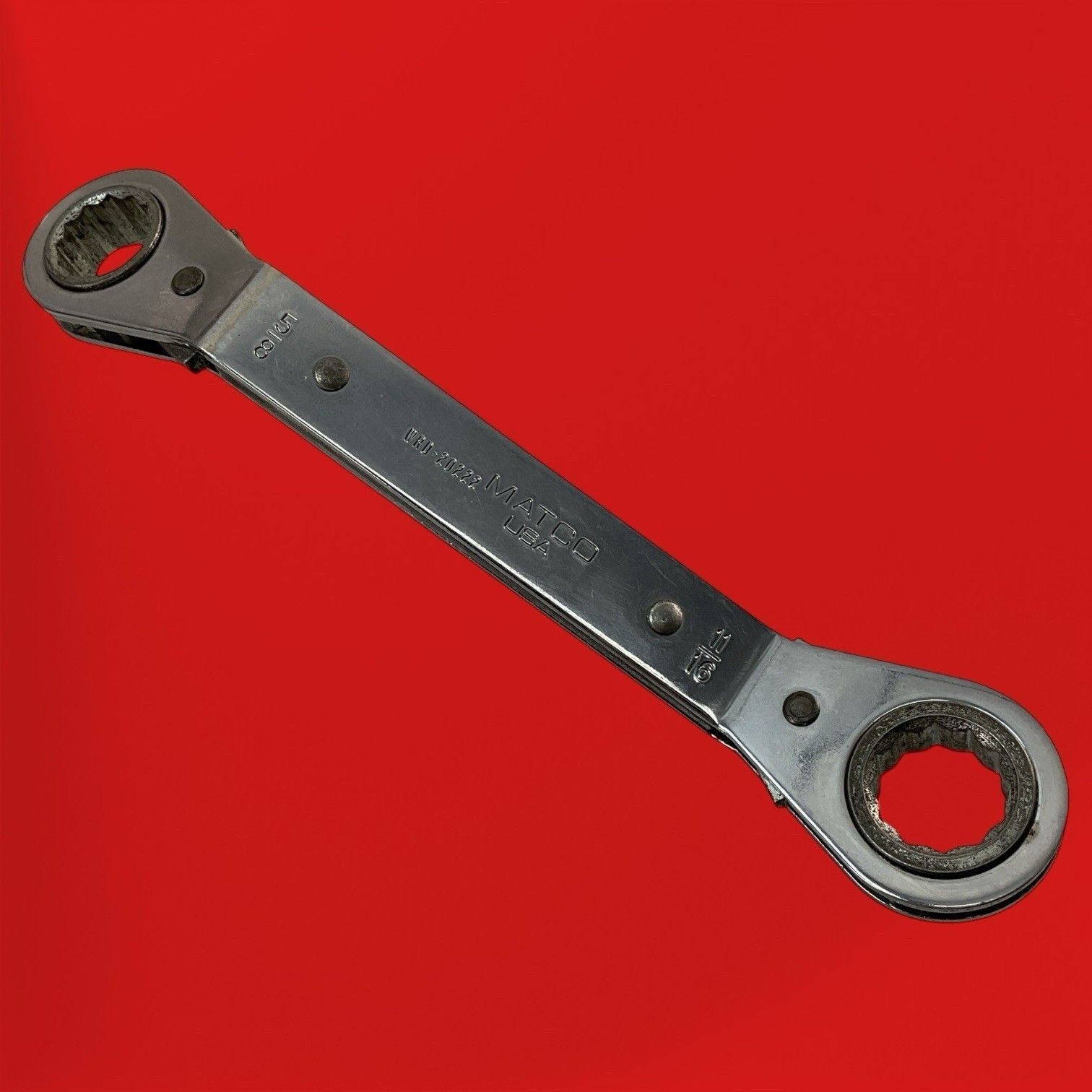 Matco WRD-20222 5/8″ x 11/16″ SAE Reversible Offset Ratcheting Wrench USA Used