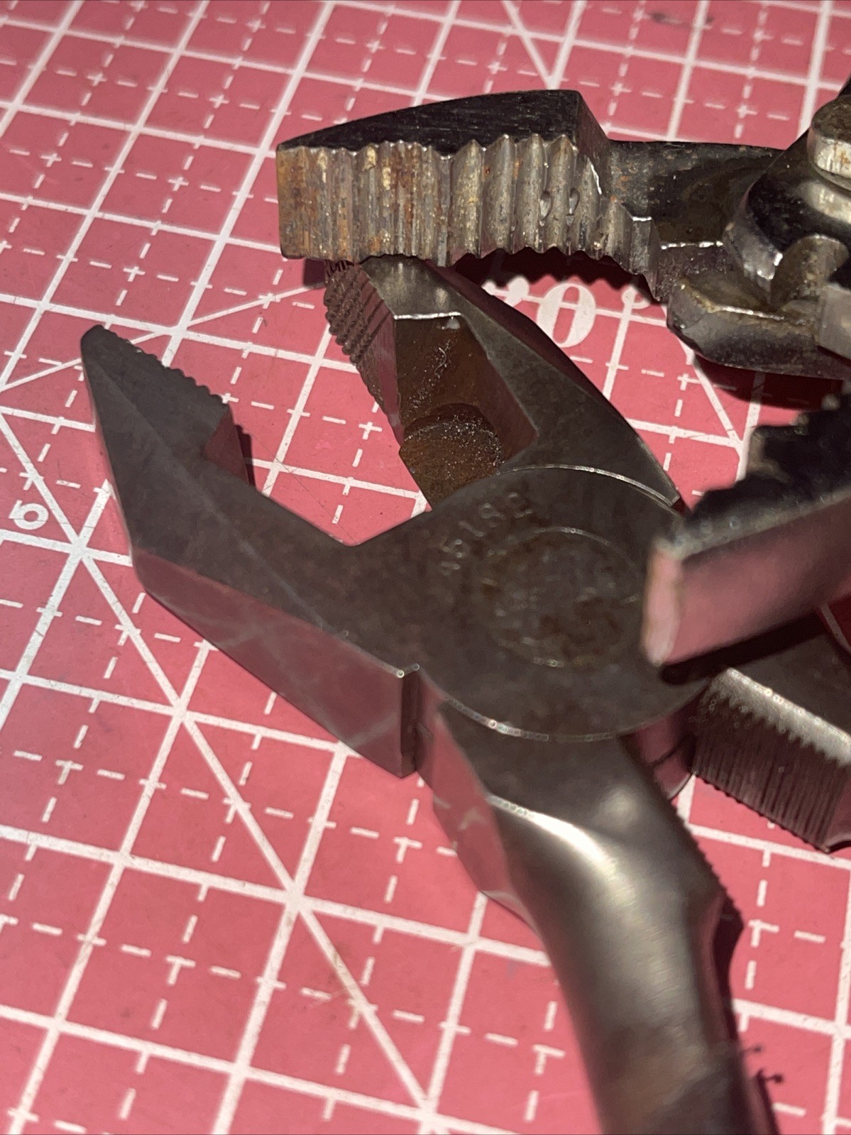 Sears Craftsman USA 45378 45182 Slip Joint & Lineman Pliers Vintage Black Grip