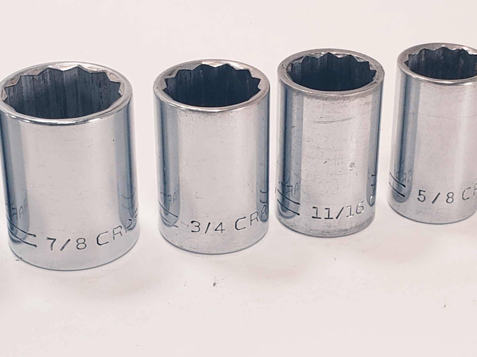 6 Craftsman Socket 1/2” Drive =V= Series 12pt 5/8″,11/16″,3/4″, 7/8″, 15/16″, 1″
