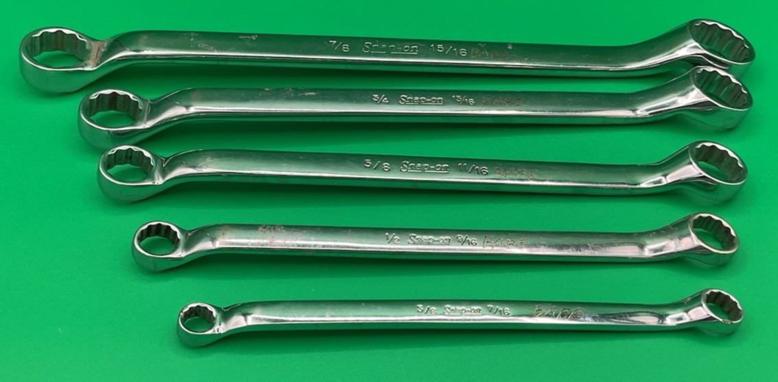 SNAP ON SAE 12pt Box End Offset Wrench Set 15/16″ to 3/8″ XB2830-XB1214 NICE