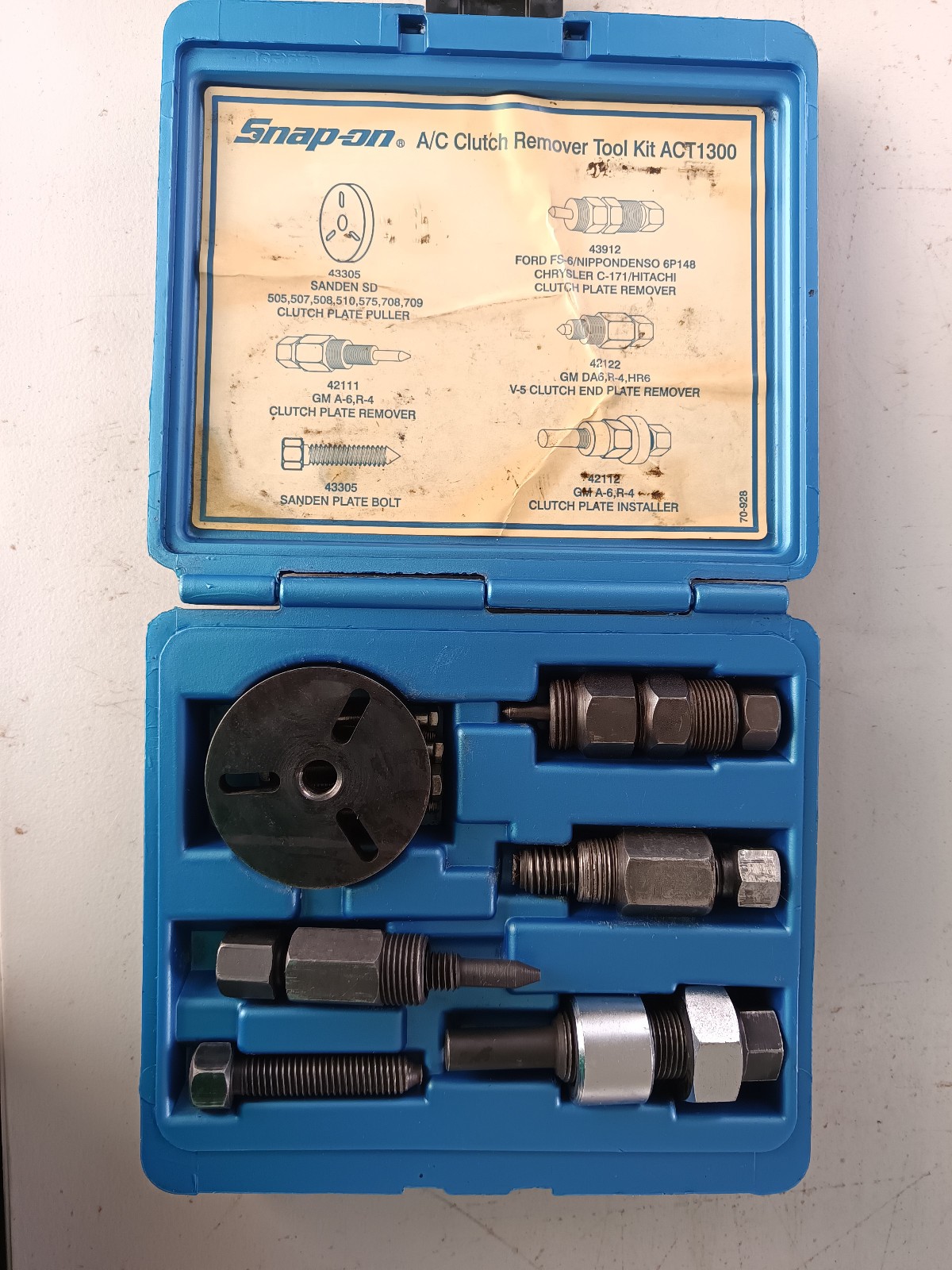 Snap-On ACT1300 A/C Clutch Remover and Installer Kit – Used