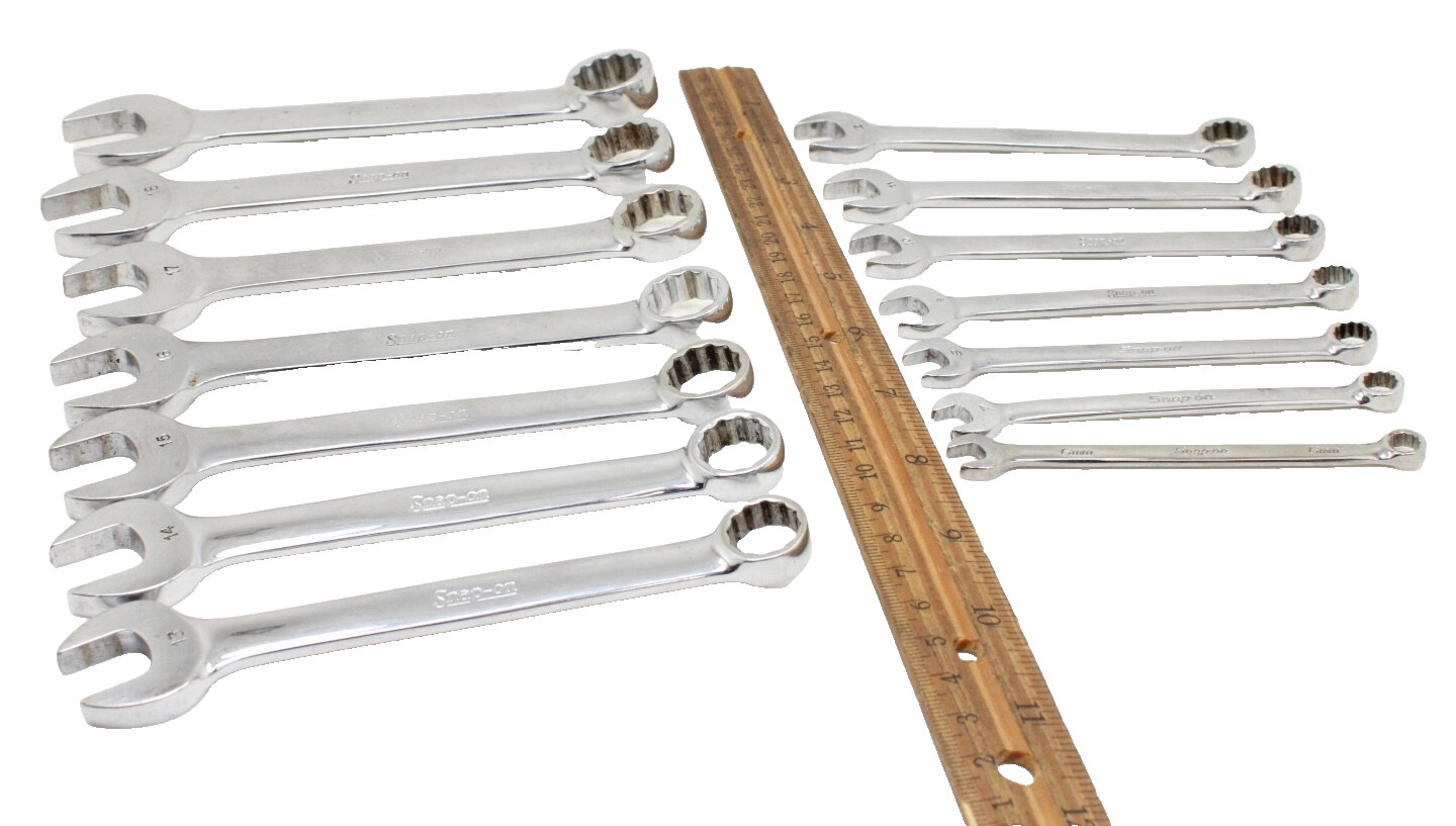 Snap On OEXM6-OEXM19 6-19mm 14 Piece 12 Point Metric Combination Wrench Set USA