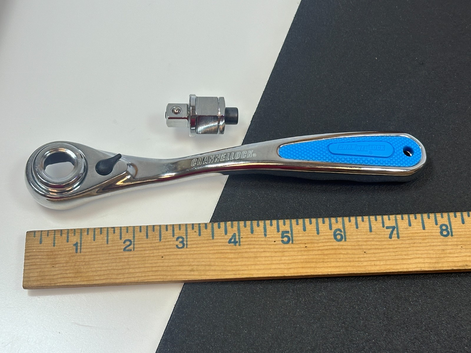 NEW Channellock Tools Pass Through Pass Thru Ratchet w/ 3/8″ Drive Adapter NOS