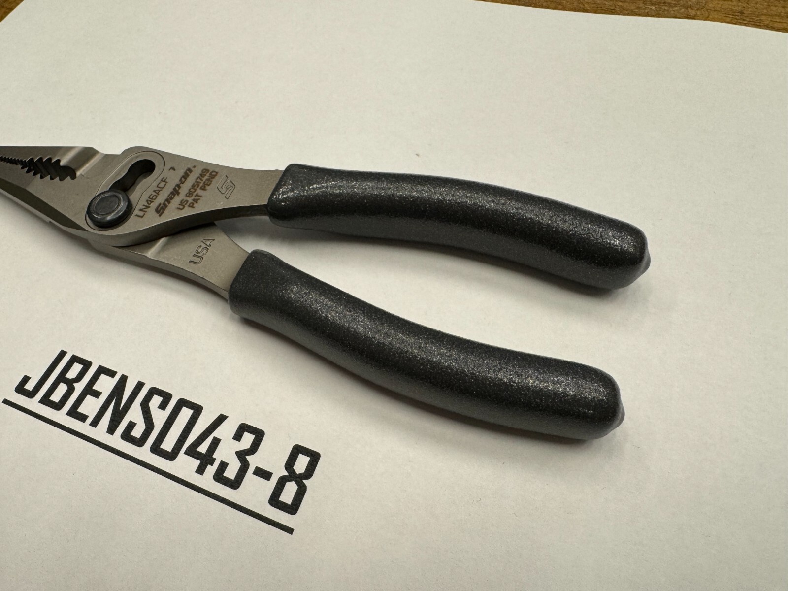 Snap-On Tools NEW TITANIUM 7″ Soft Grip Long Nose Slip Joint Pliers LN46ACFDT