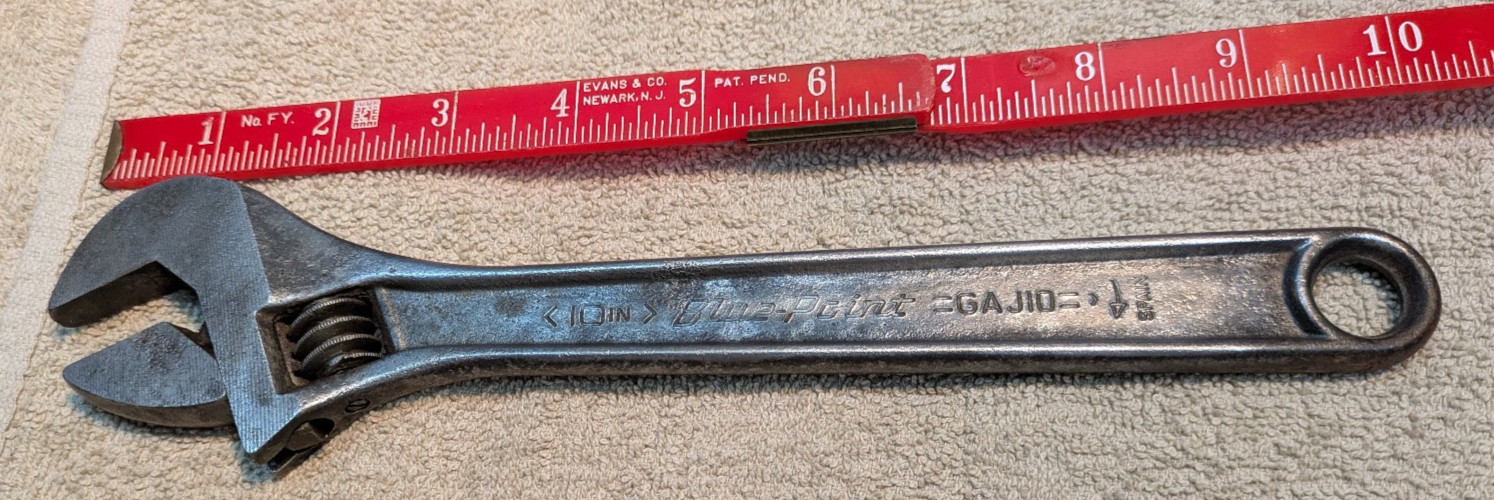 Blue Point 10 Inch Adjustable Wrench GAJ10A 250mm Industrial Black Finish