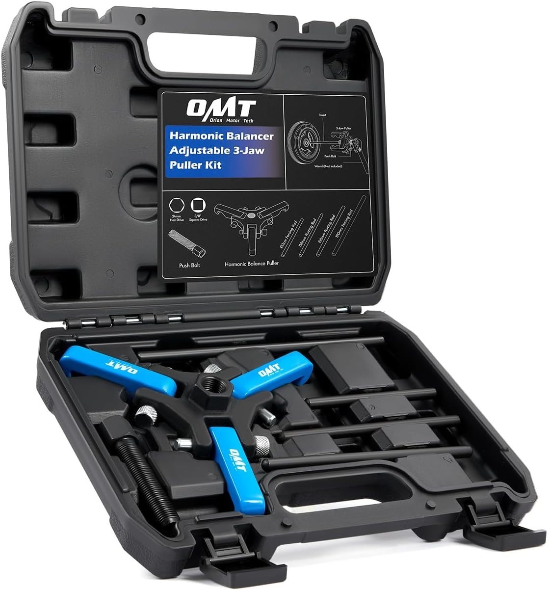 Harmonic Balancer Puller Kit, Adjustable 3-Jaw Puller Set for Removing Harmonic
