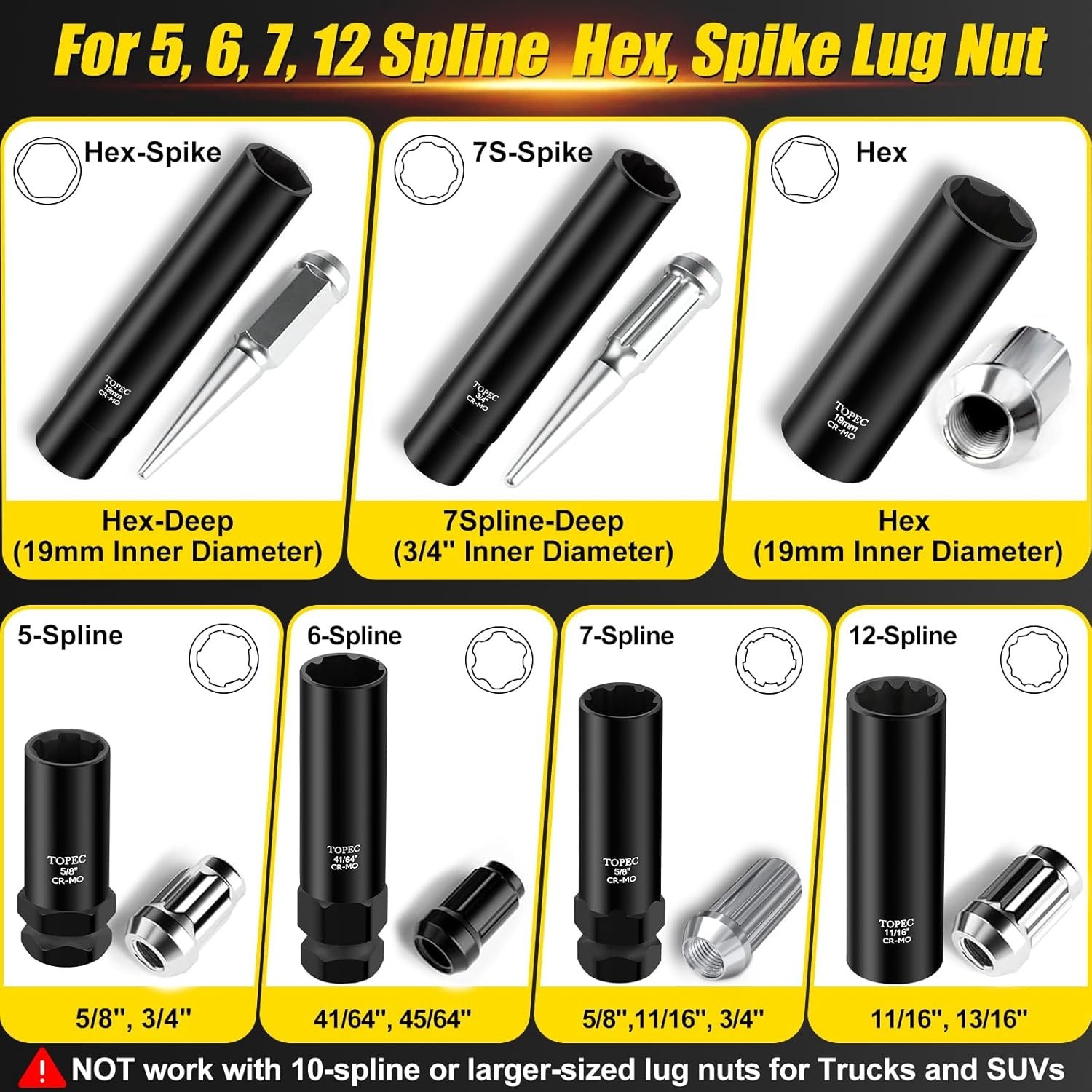 12PCS Spline Lug Nut Socket Set – Universal Removal Tool