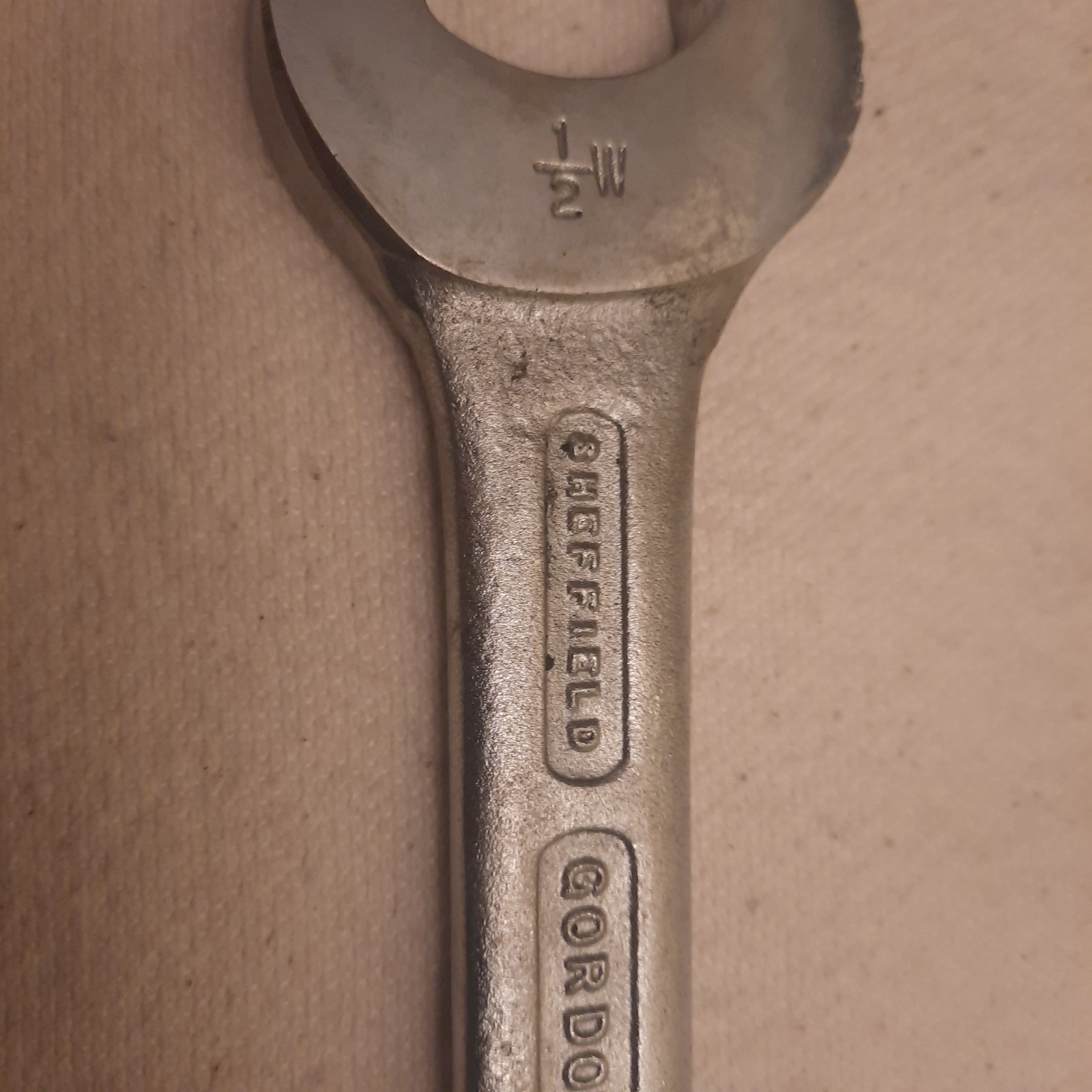 Vintage Gordon combination wrench/spanner 1/2W Sheffield England BSW. Great cond