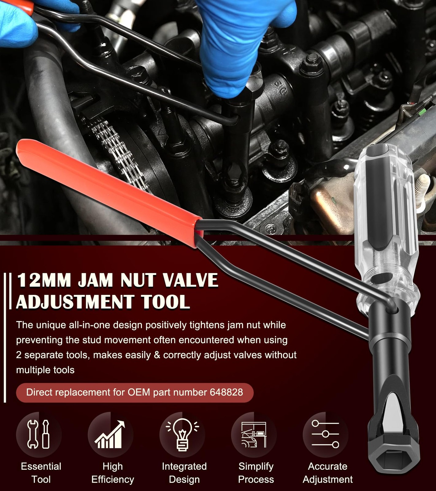 648828 12mm Jam Nut Valve Clearance Adjustment Tool for Honda Nissan Toyota Japa