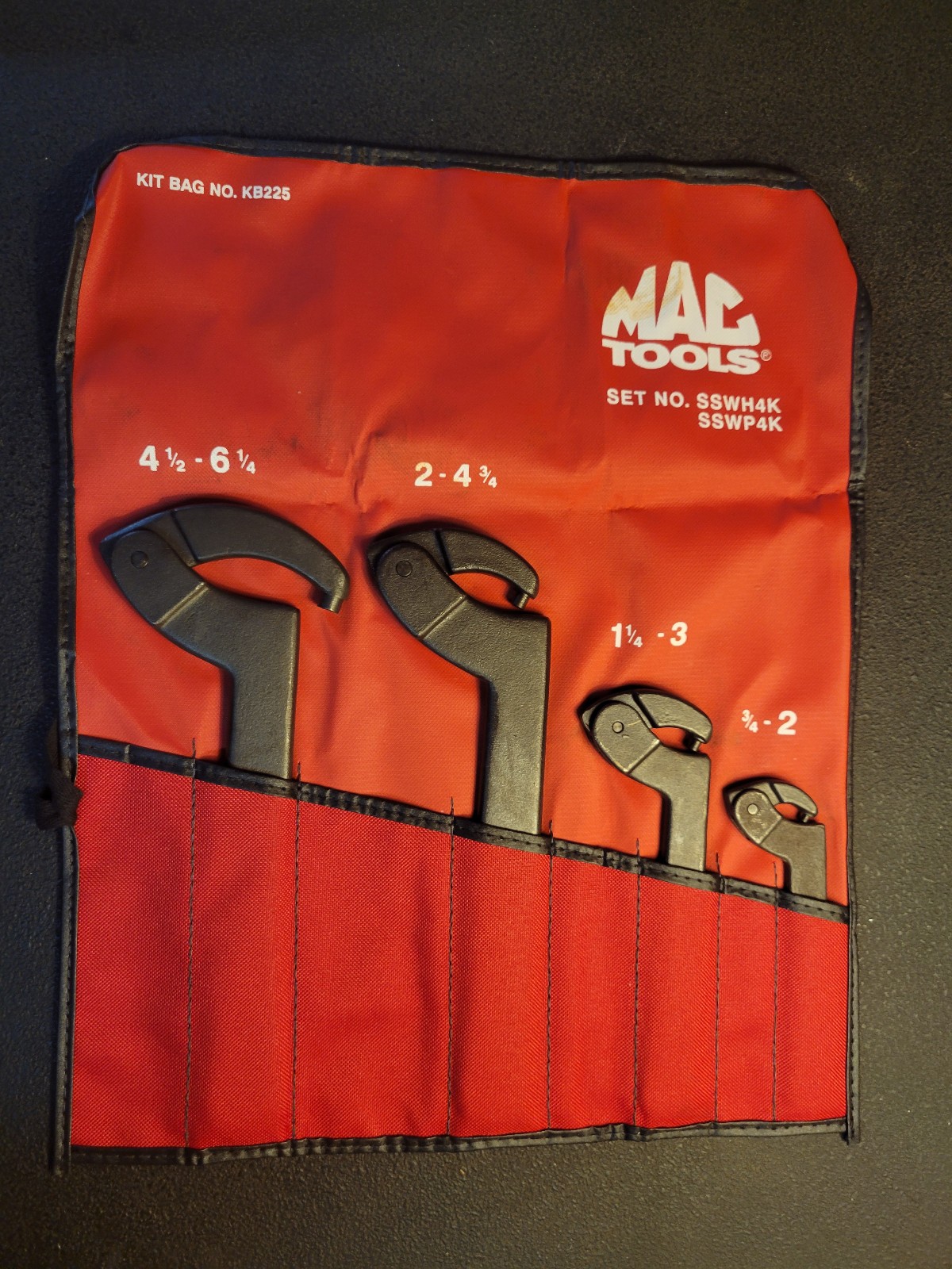 MAC Tools SSWP4K 4 Piece Adjustable Pin Spanner Wrench Set