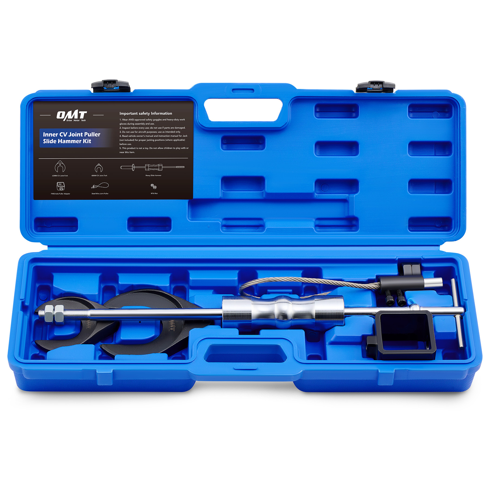 OMT CV Axle Joint Puller Removal Tool w Slide Hammer 49mm 62mm CV Joint Forks