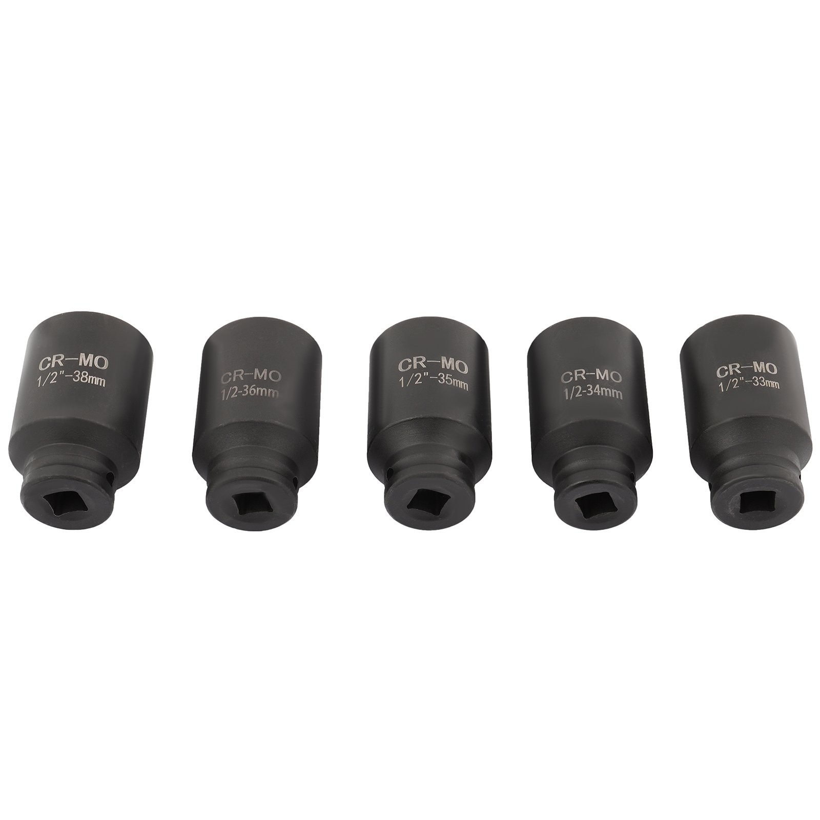 1/2″ Drive 5pc 6 Point Deep Axle Nut Socket Set for Wheel Hub Nuts 33-38mm