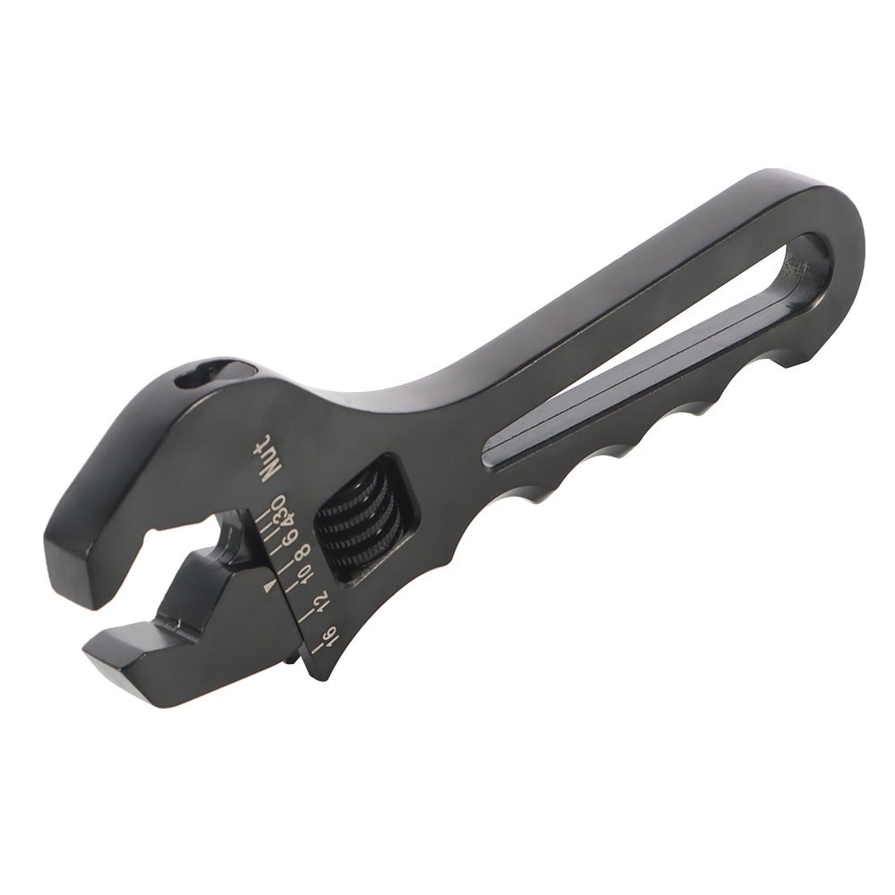 Hose Fitting Wrench Spanner Lightweight Adjustable Aluminum 3AN-16AN Black
