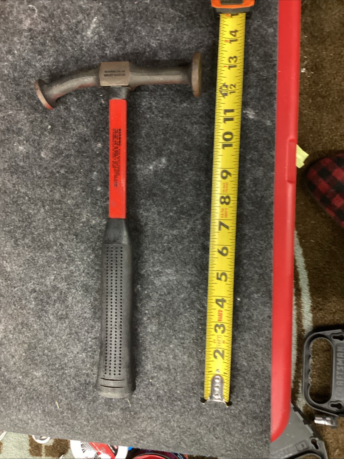Snap On USA Long Fiberglass Handle Door Panel Auto Body Hammer BF632A