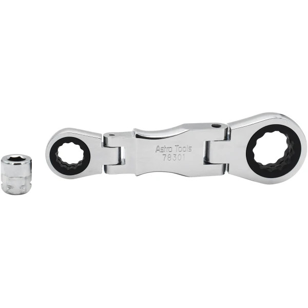 Astro Tools Stubby Ratcheting Flex Head Double Box Wrench (78301)