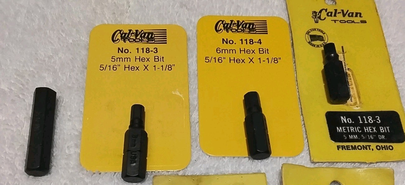 12PC CAL-VAN 3/8″ DRIVE 5/16″HEX BIT SOCKET HOLDER WITH BITS USA 🇺🇸