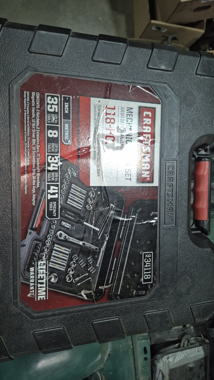 Complete Craftsman 34118 118pc Metric & SAE Socket Set 1/4″ 3/8″ 1/2″ Drive USA